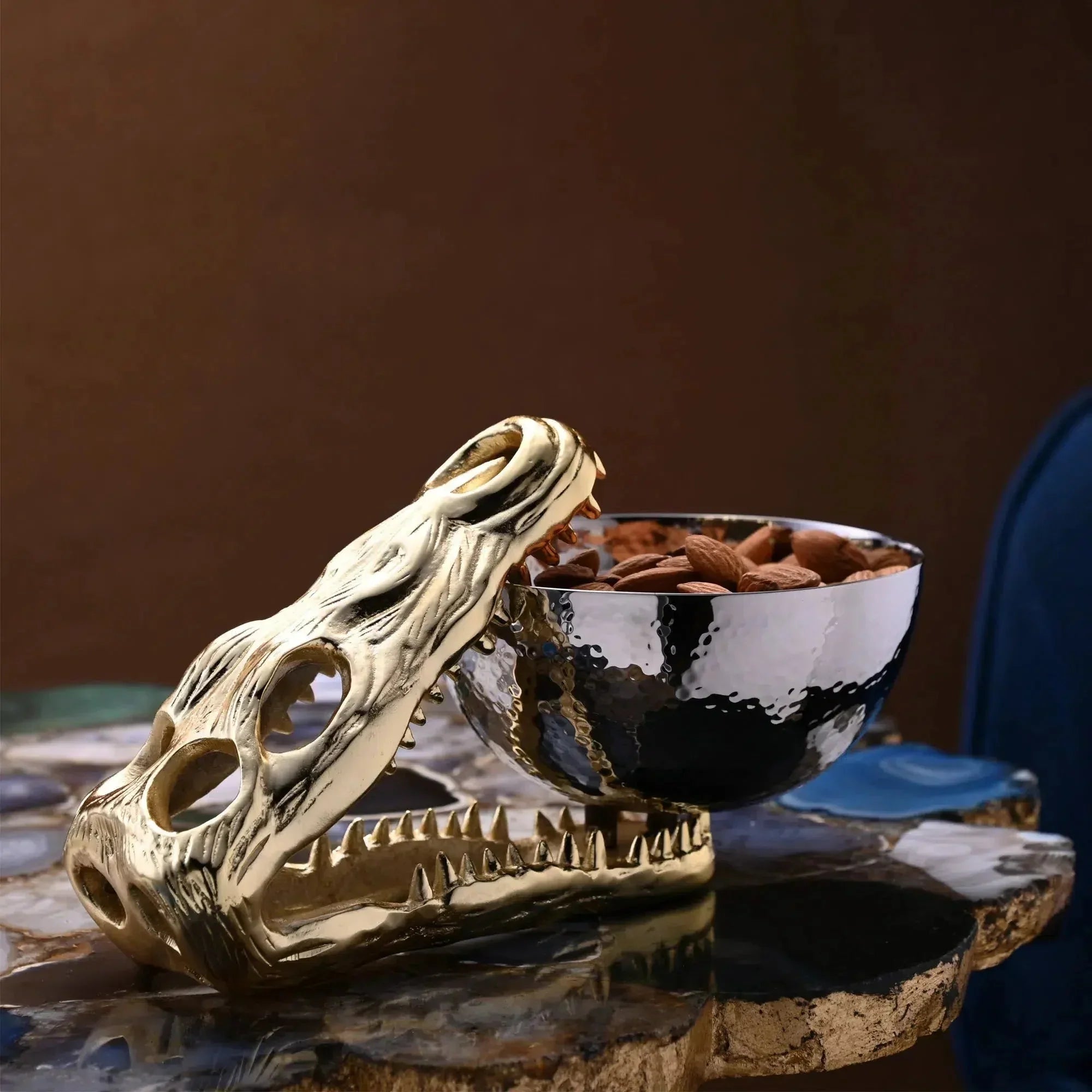 Alligator Bowl in Gold and Silver
