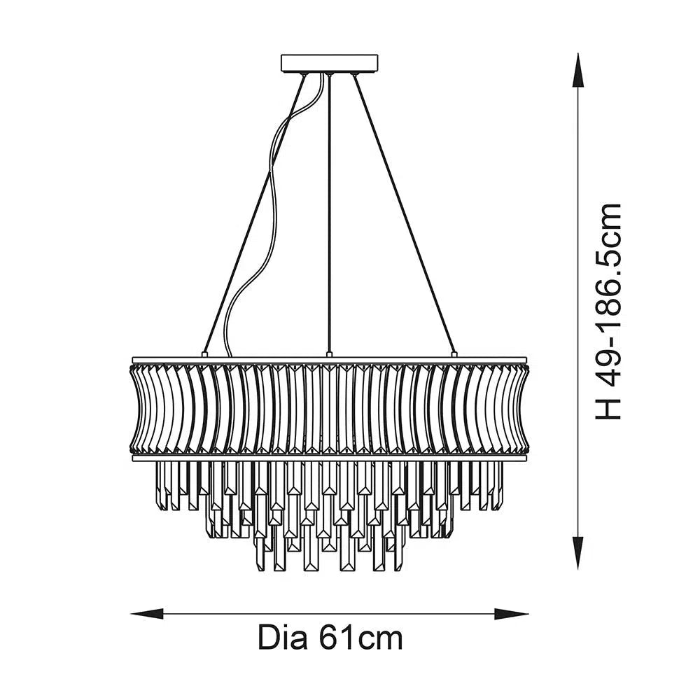 Arizona - 9 Light Pendant with Concabe Clear Glass