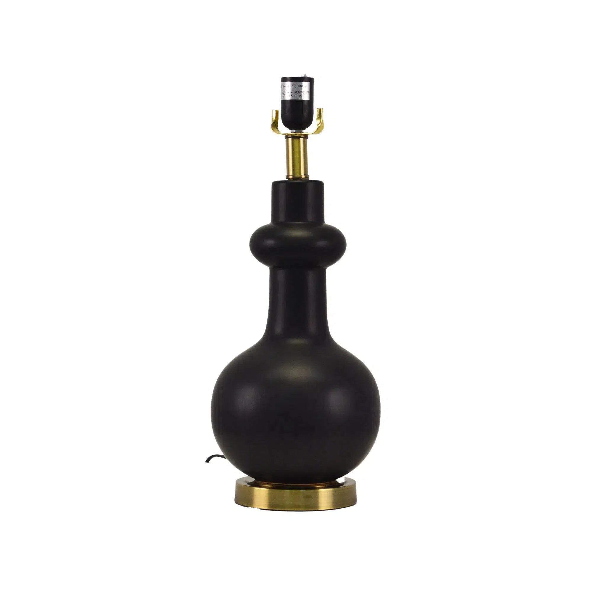 Black Ceramic Lamp with Black Linen Shade 2