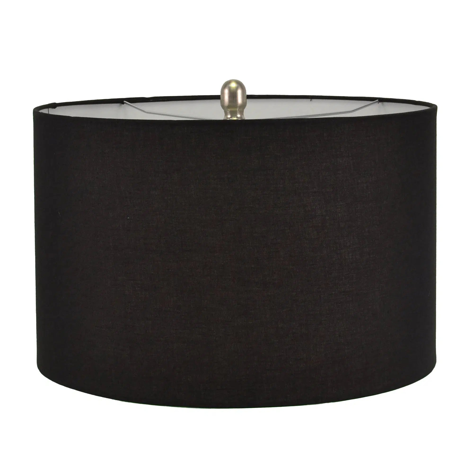 Brushed Nickel Lamp with Black Linen Shade 1