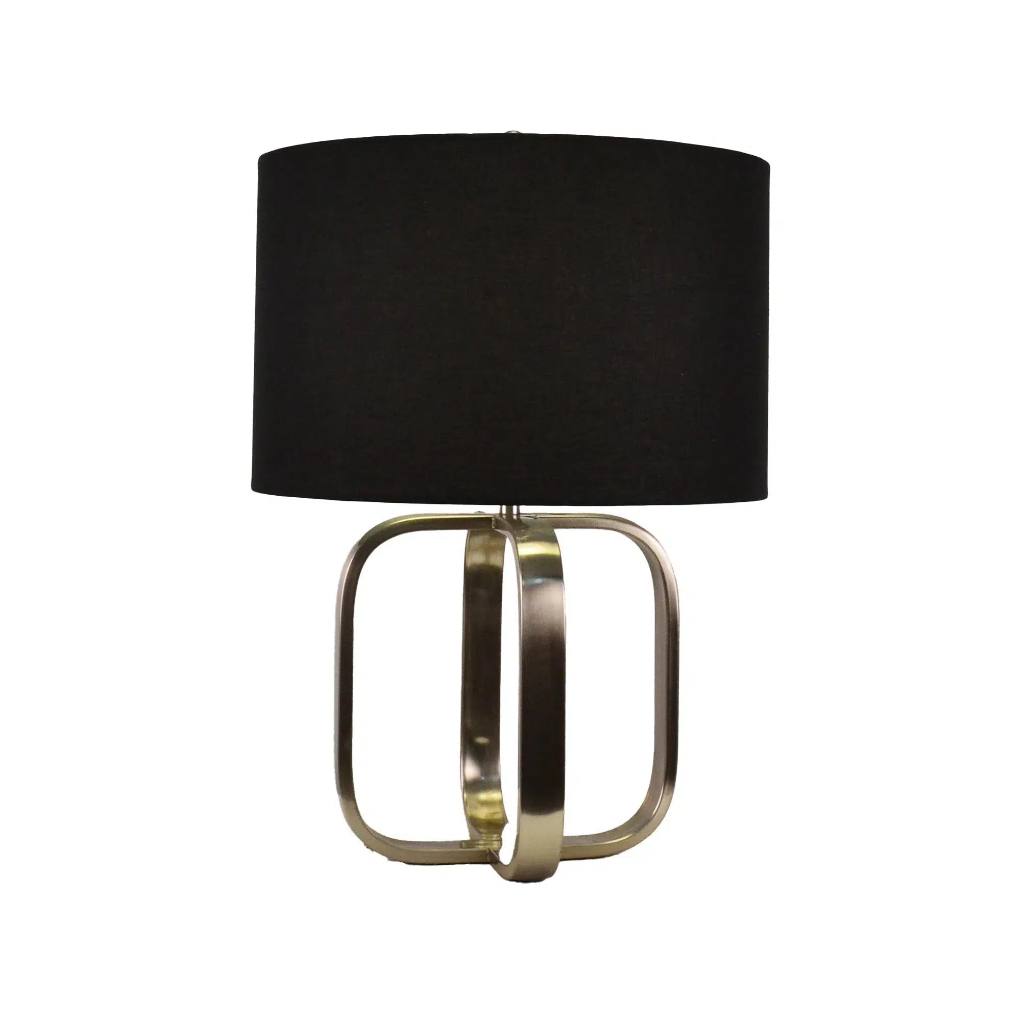 Brushed Nickel Lamp with Black Linen Shade 1