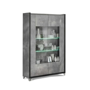 Elegante - LED Glass Cabinet with 2 Doors