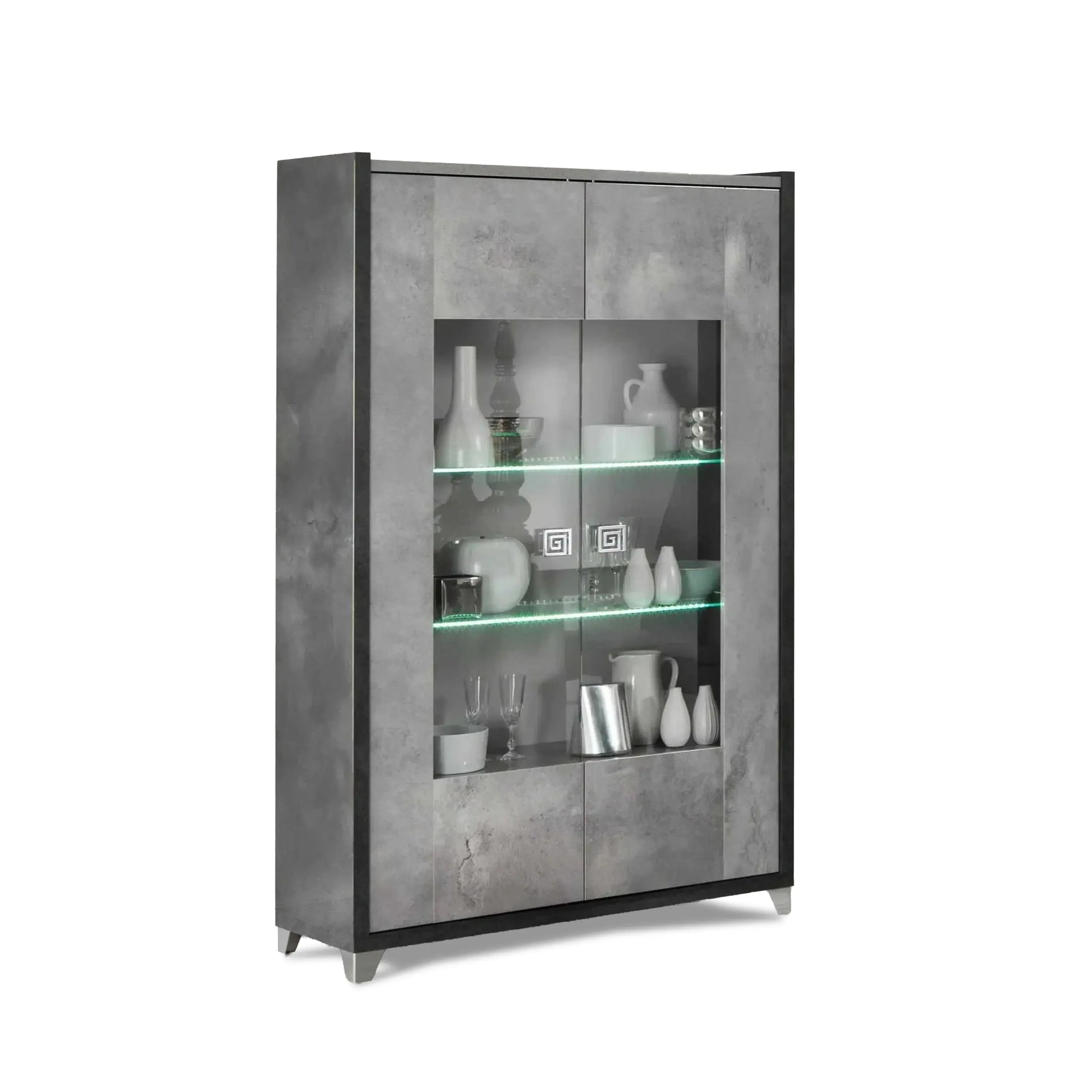 Elegante - LED Glass Cabinet with 2 Doors