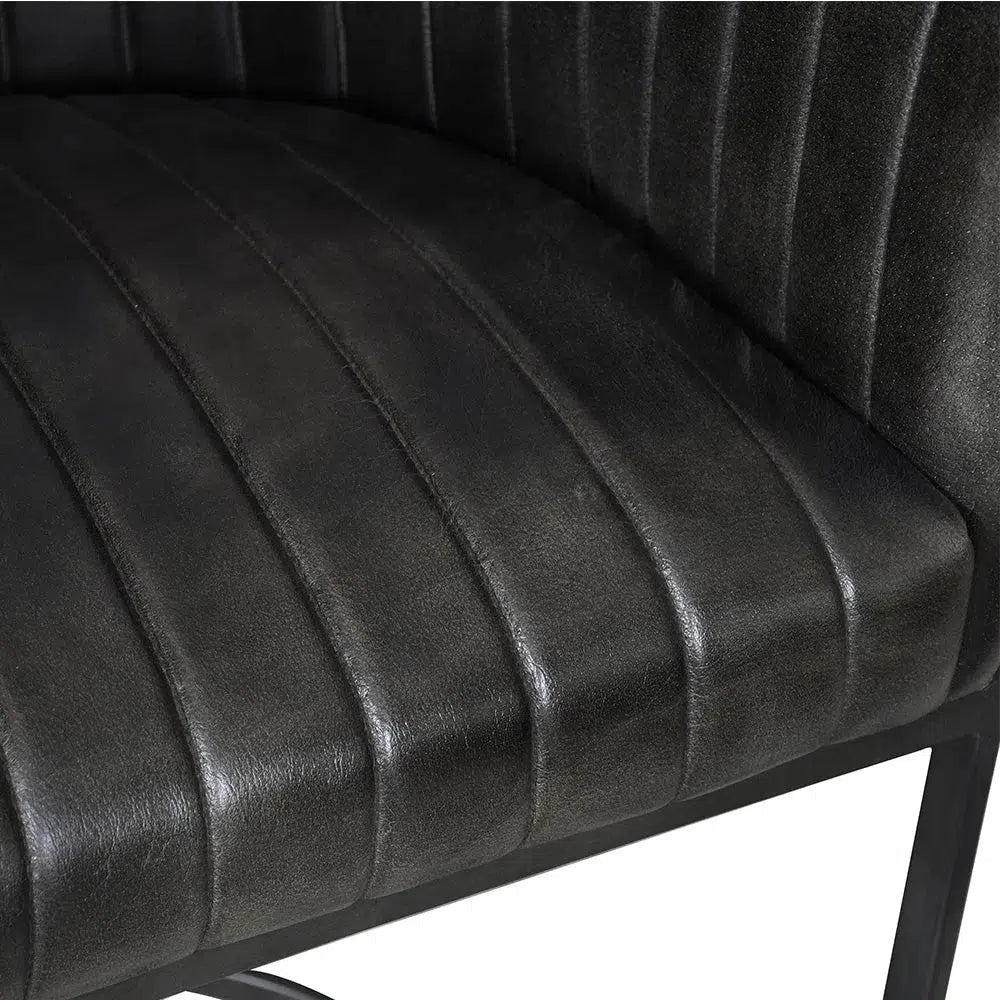 Jackson Leather Chair - Charcoal