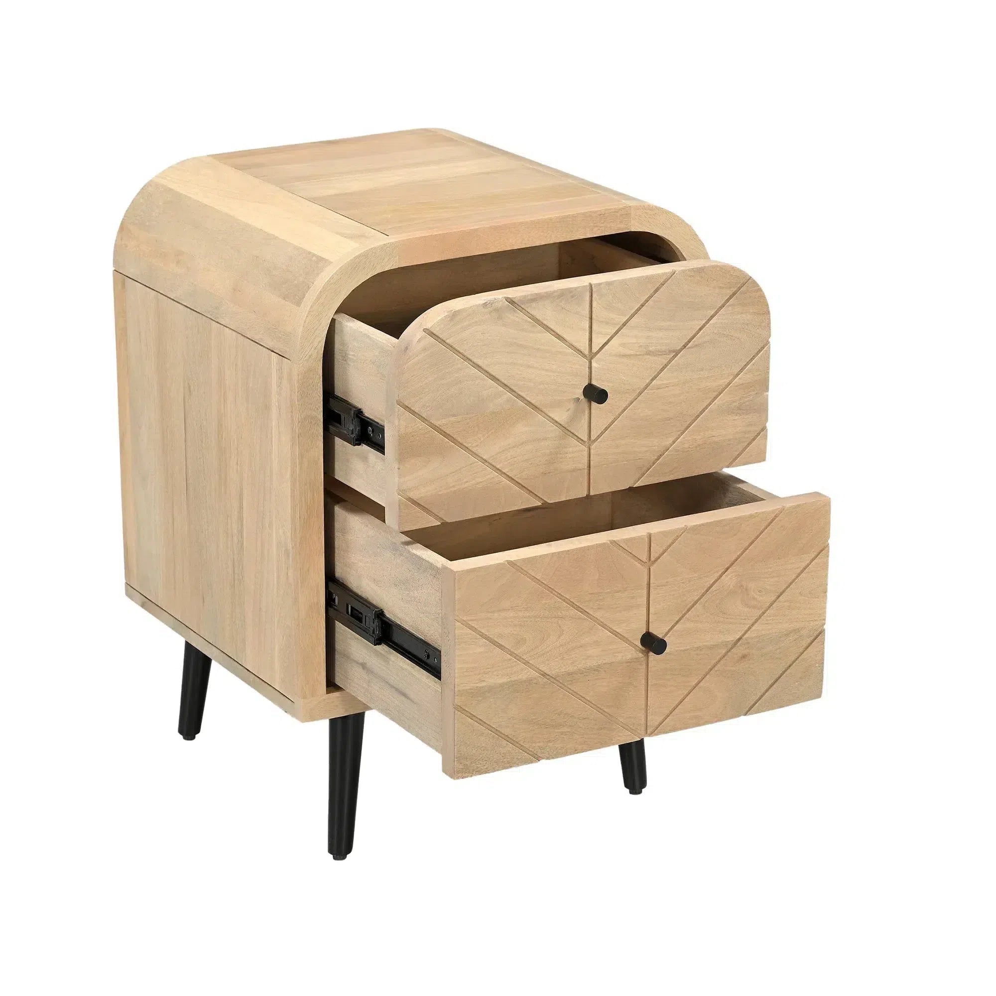 Linda - Two Drawer Bedside Table