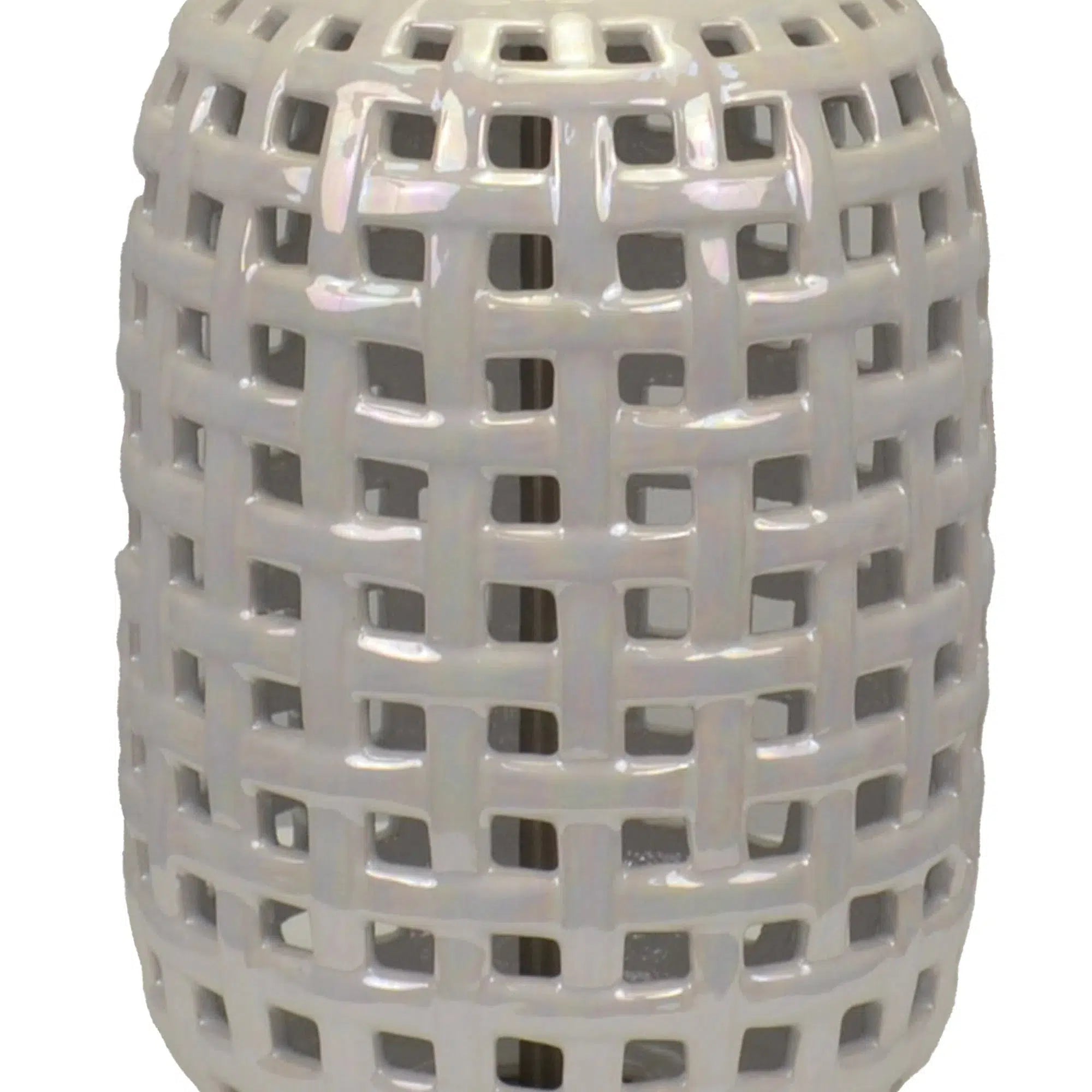 White Ceramic Lamp with White Linen Shade 1