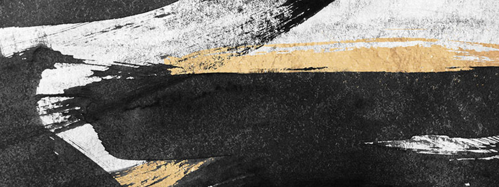 Gold, Black, White Abstract Wall Art Close-Up