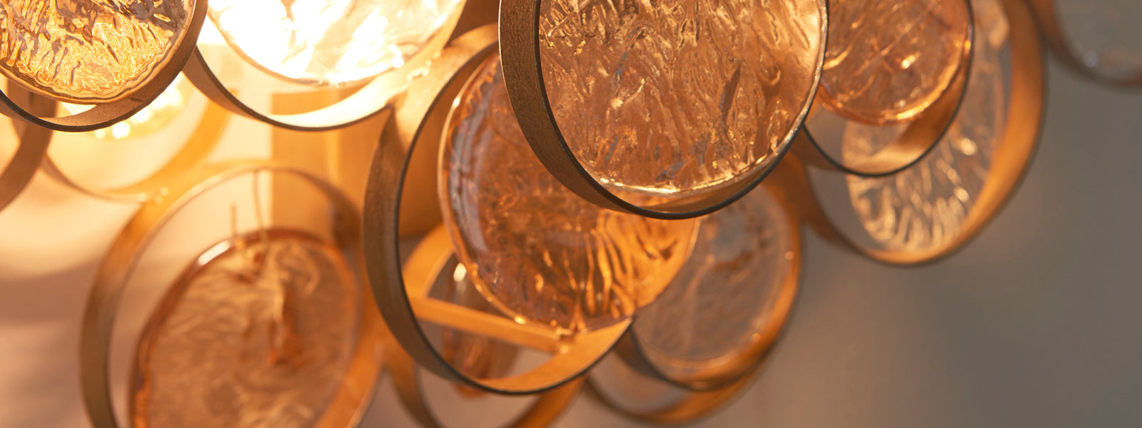 Gold, Glass Wall Lamp Close-Up