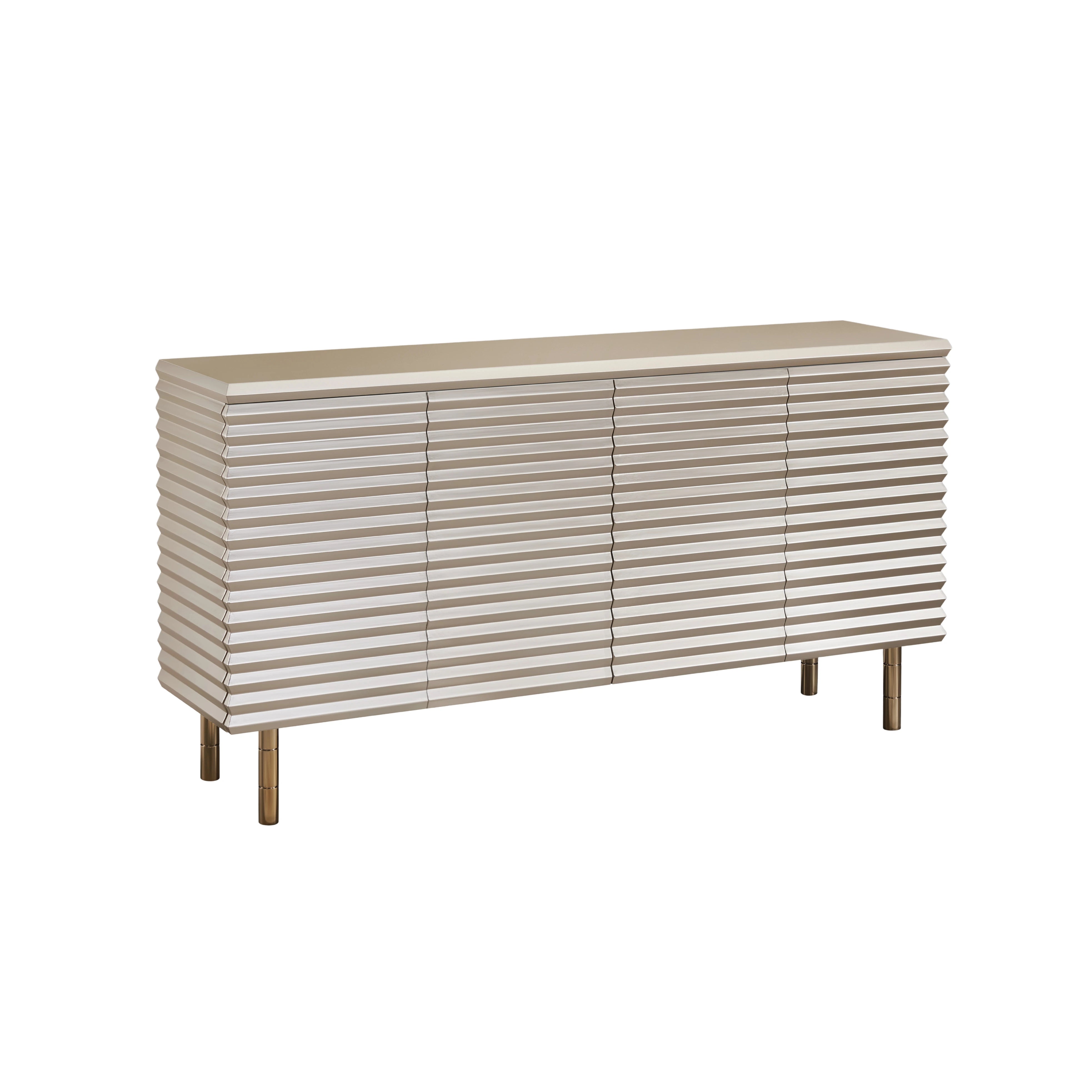 Champagne Gold Ribbed 4 Door Sideboard