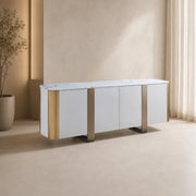 White 4 Door Sideboard with Gold Detail