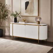 White 4 Door Sideboard with White Slate Top