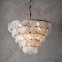 Abingdon - Tiered White and Glass Pendant