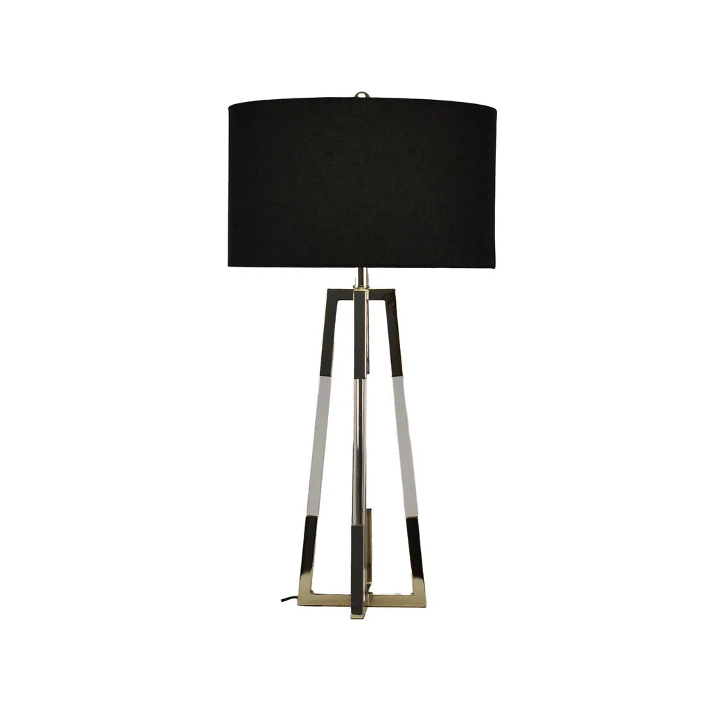 Acrylic Stand Lamp with Black Linen Shade