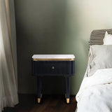 Aida - Sleek Marble Top Bedside Table
