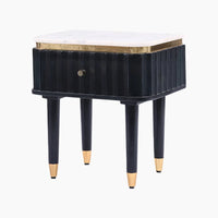 Aida - Sleek Marble Top Bedside Table