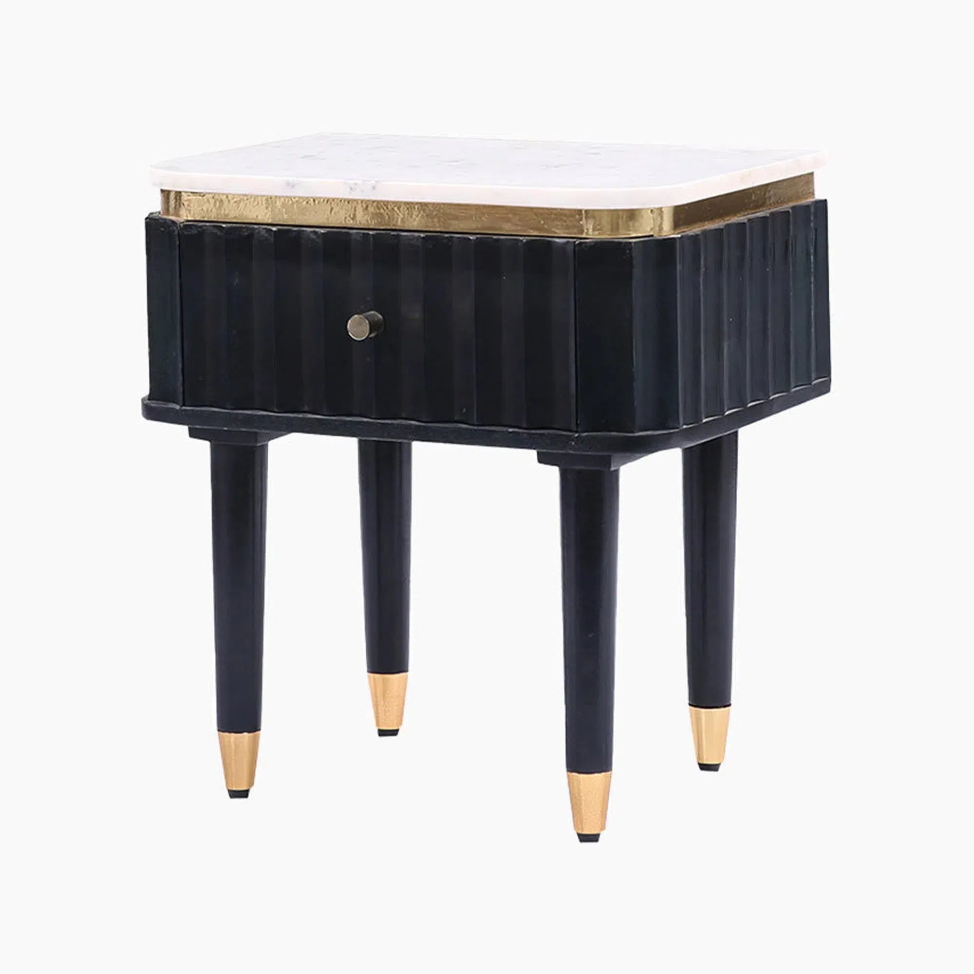 Aida - Sleek Marble Top Bedside Table