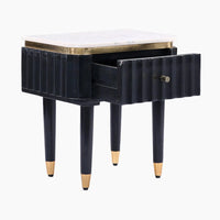 Aida - Sleek Marble Top Bedside Table