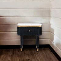 Aida - Sleek Marble Top Bedside Table