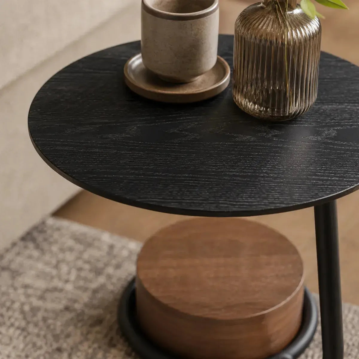 Alabama - Side Table - Black & Walnut