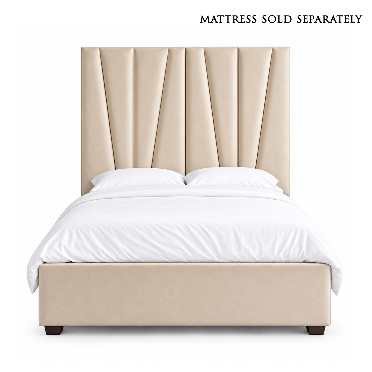 Alara Super King Bed in Natural Velveteen