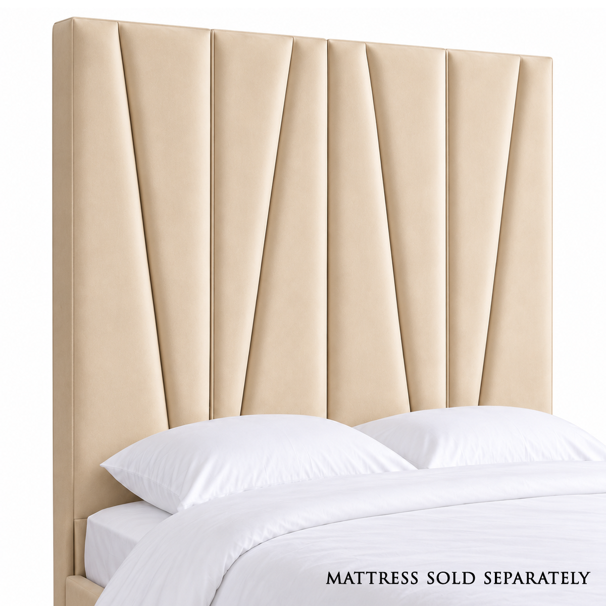 Alara Super King Bed in Natural Velveteen