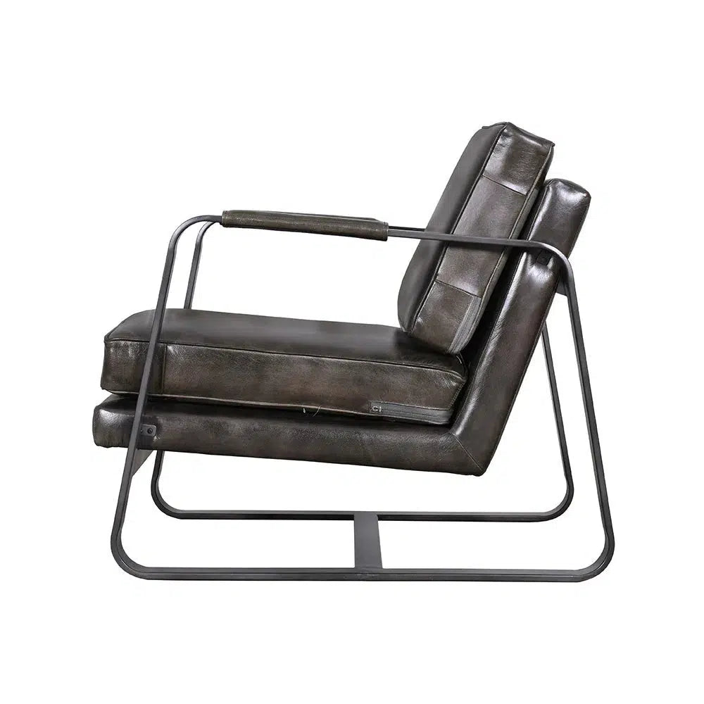 Alex Leather Chair - Charcoal