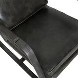 Alex Leather Chair - Charcoal