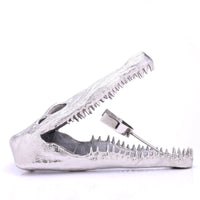 Alligator Head Bottle Stand, Silver