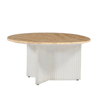 Amara - Coffee Table with Travertine Top