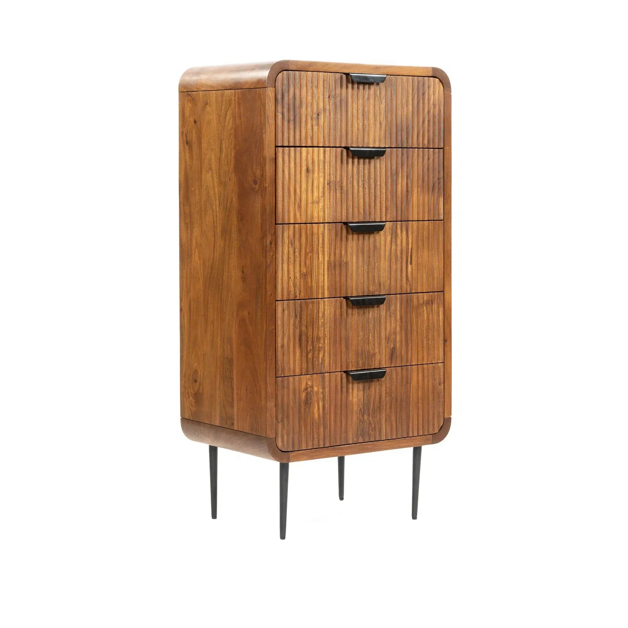 Amara Natural - Tall 5 Drawer Chest