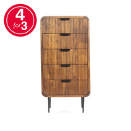 Amara Natural - Tall 5 Drawer Chest