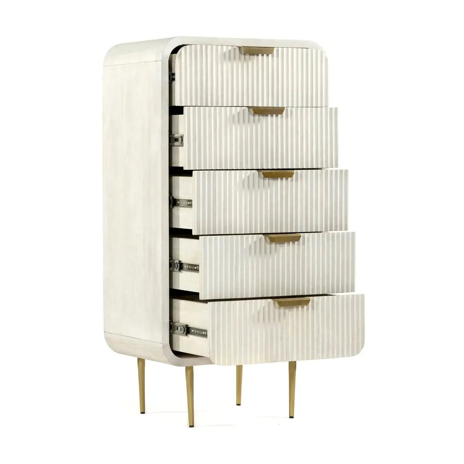 Amara - Tall 5 Drw Chest- White