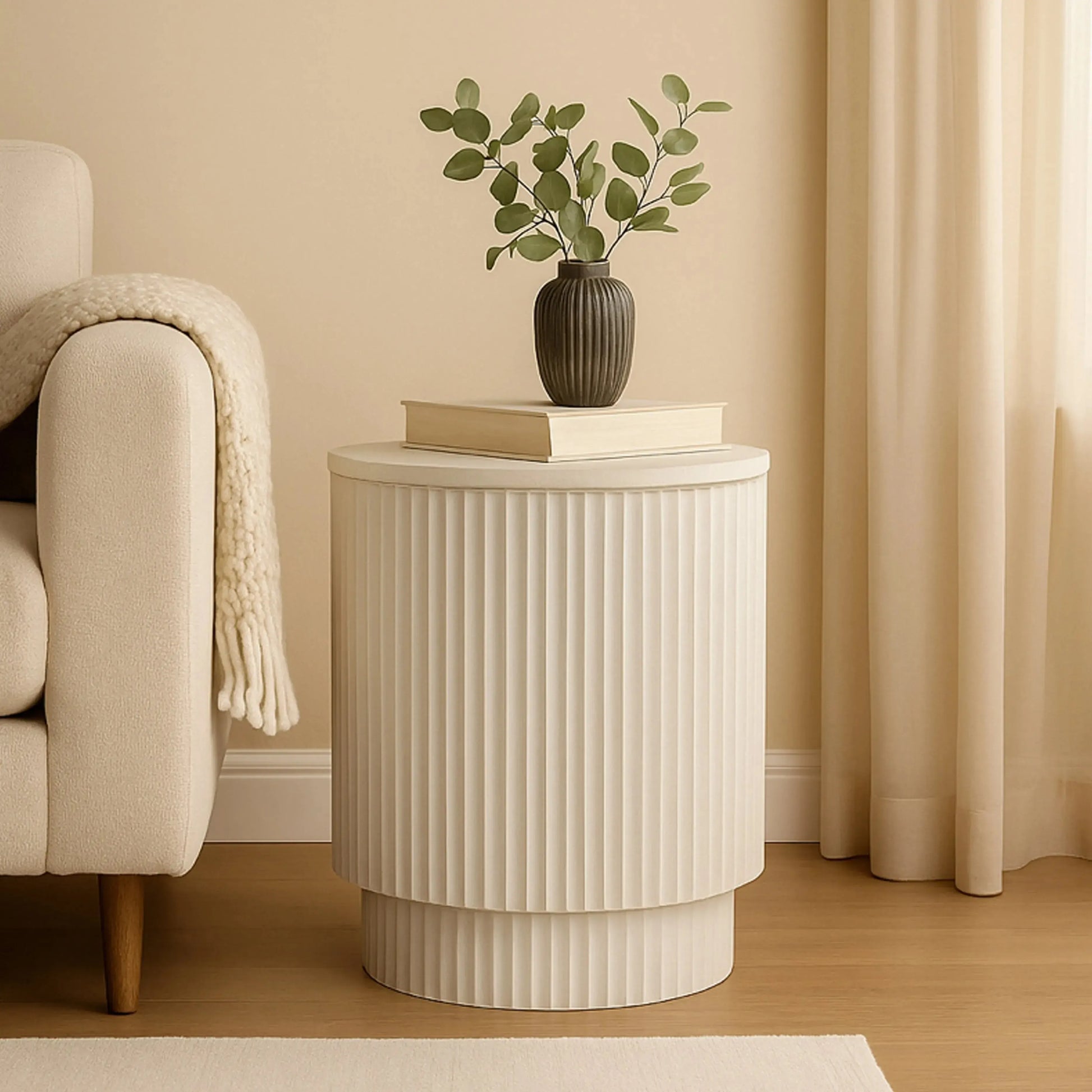 Amara White - Large Side Table
