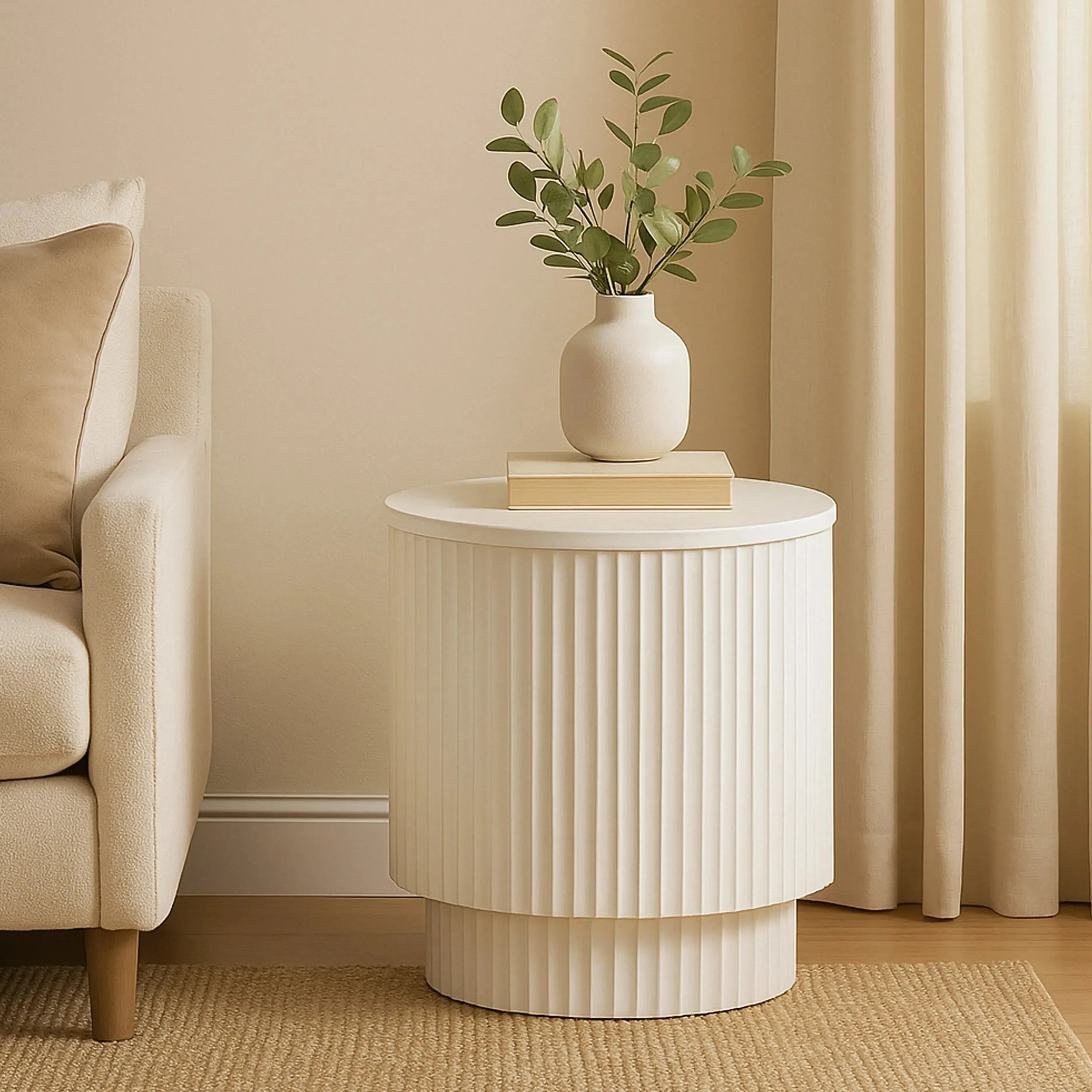 Amara White - Small Side Table
