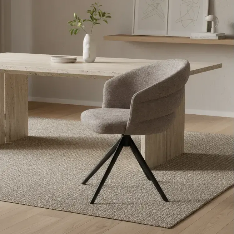 Amika - Taupe Swivel Dining Chair