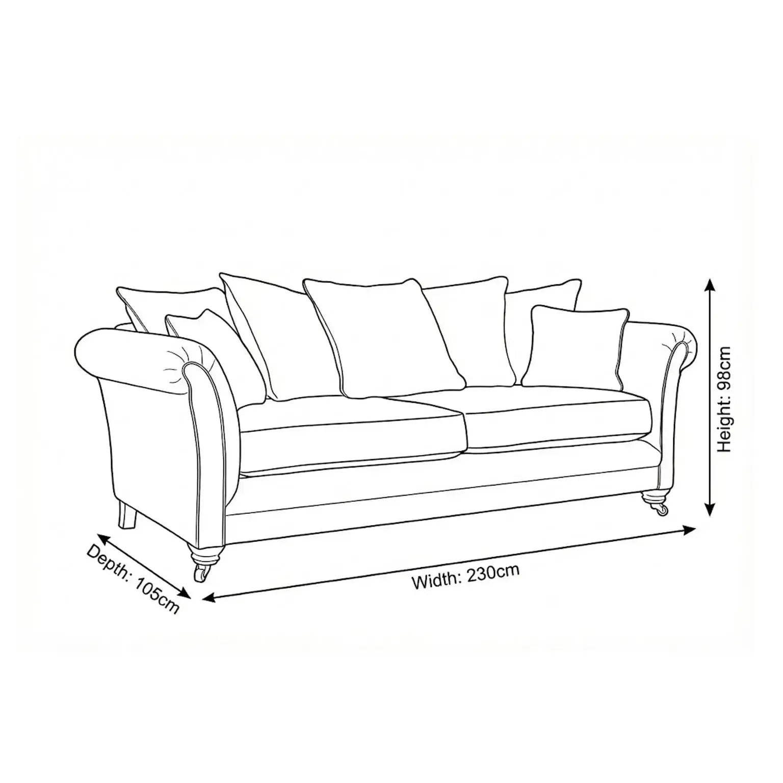 Angelina Grand Sofa Pillow Back