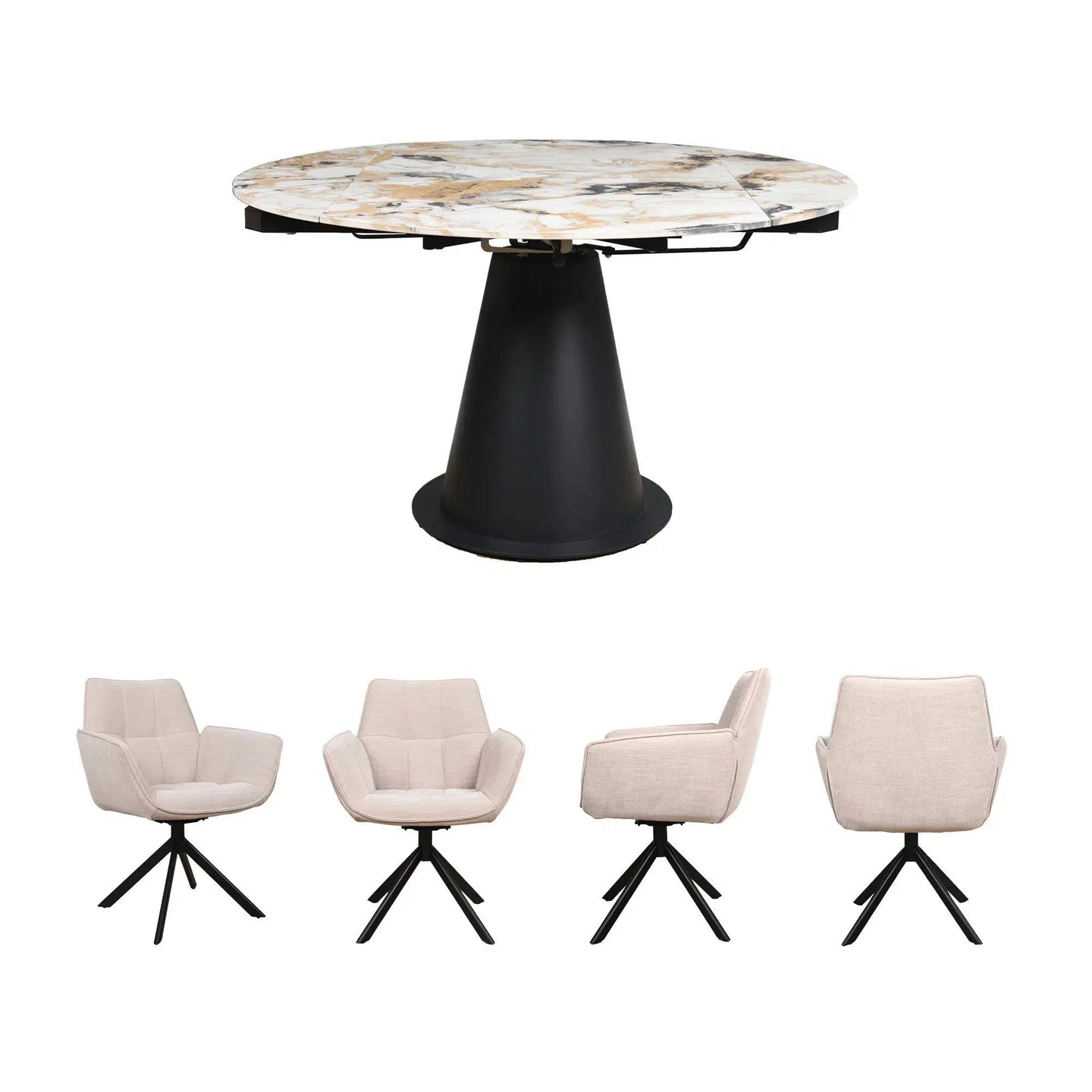 Arabella Dining Table & Evander Dining Chair set