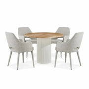 Aria Dining Table and 4 Light Grey Alessia Chairs