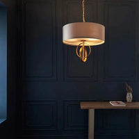 Aria - Hoop Pendant Light With Large Mink Shade