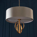 Aria - Hoop Pendant Light With Large Mink Shade