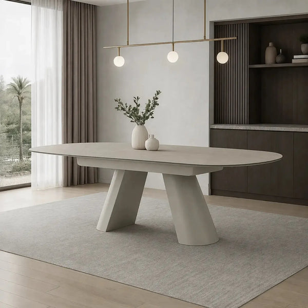 Athena - 1.8m to 2.2m Extending Dining Table (Matt Cream)