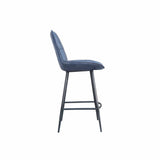 Axel Leather Bar Stool - Blue