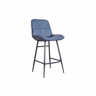 Axel Leather Bar Stool - Blue