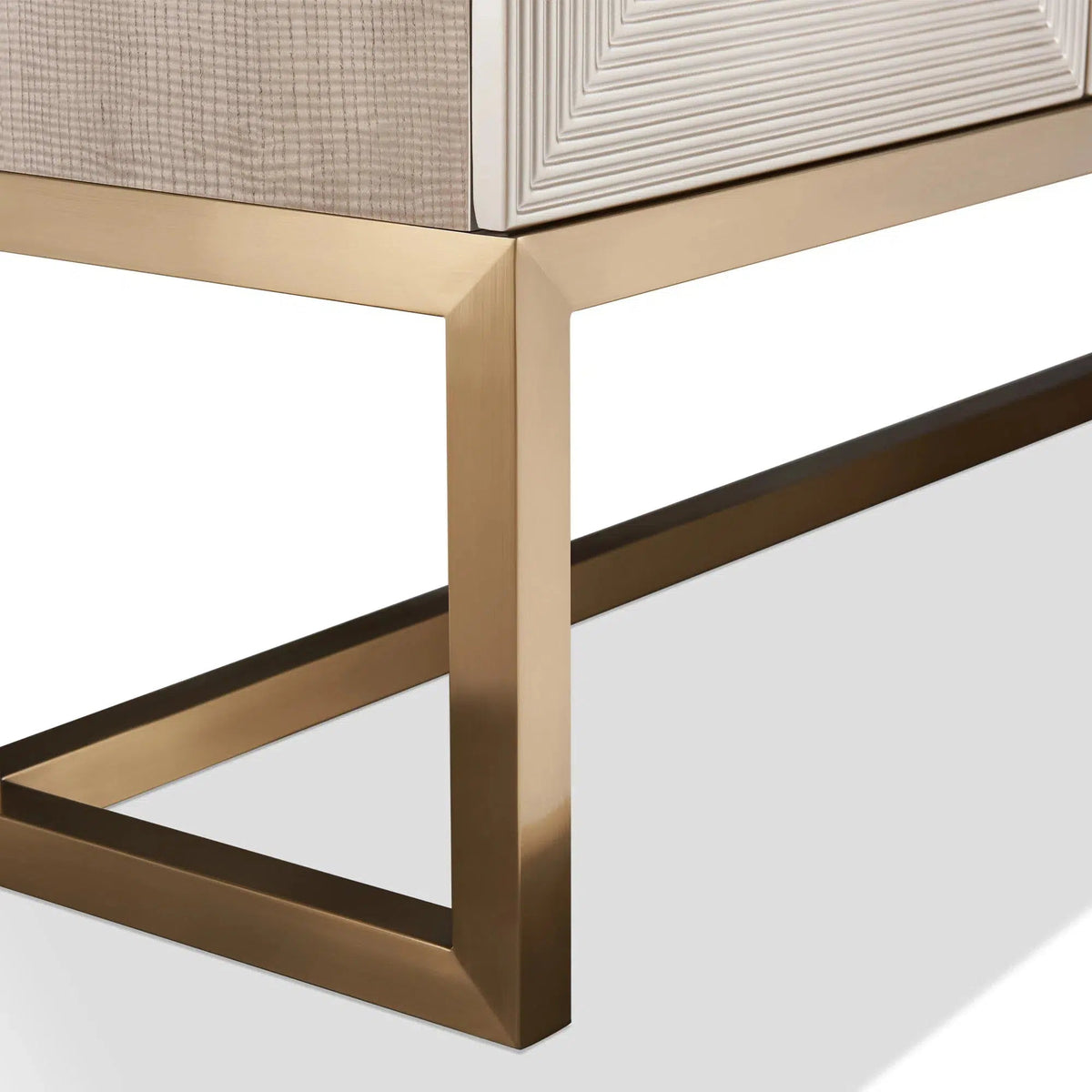 Aztec Champagne Silver and Gold Cube 3 Door Sideboard
