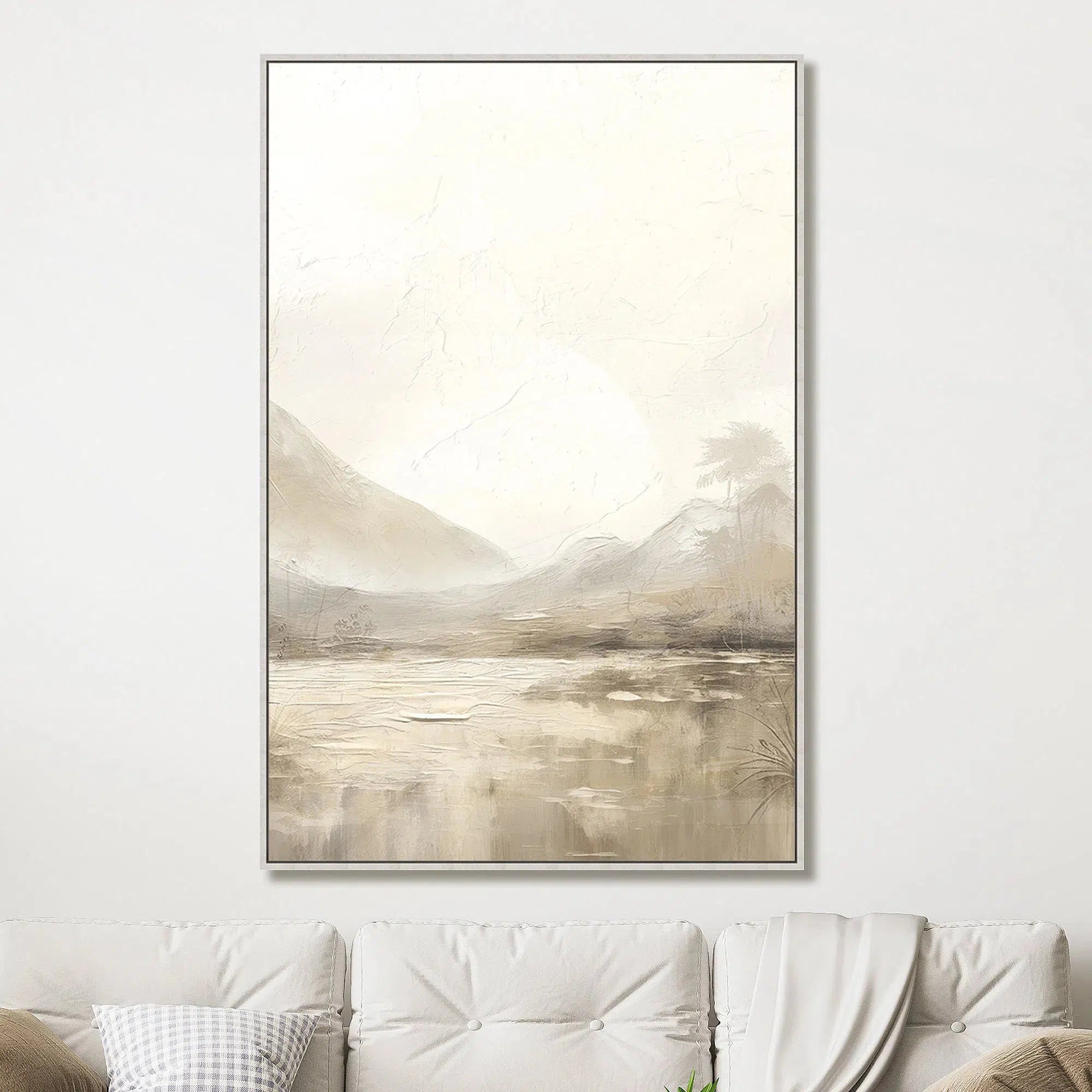 Beige Mountain Painting