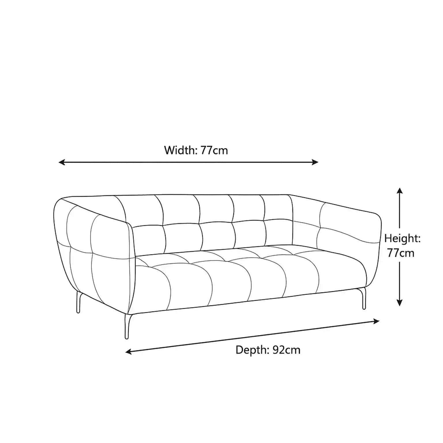Bentley - 3 Seater Sofa - 2 Cushions