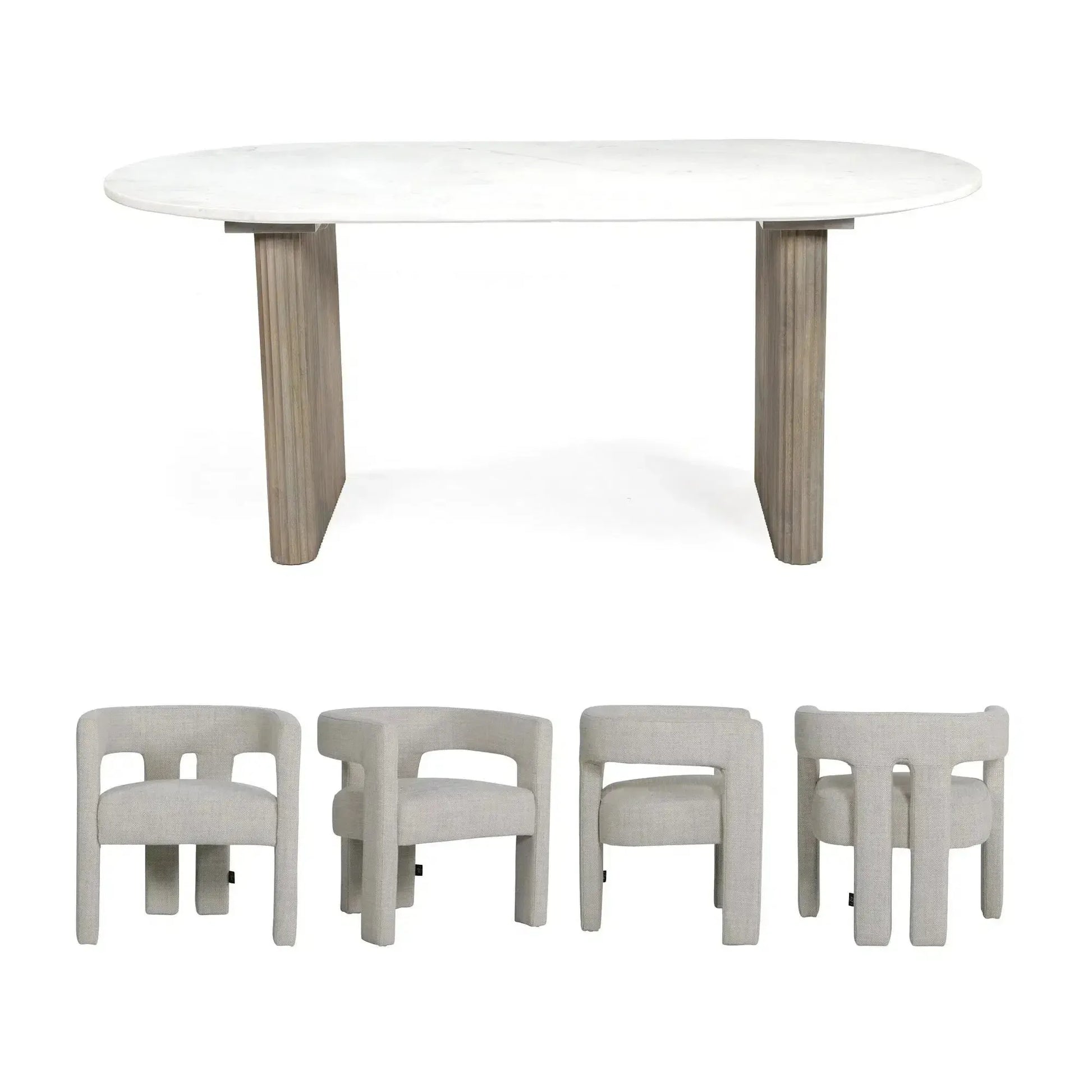 Bianca Dining Table and 4 Majestica Chairs