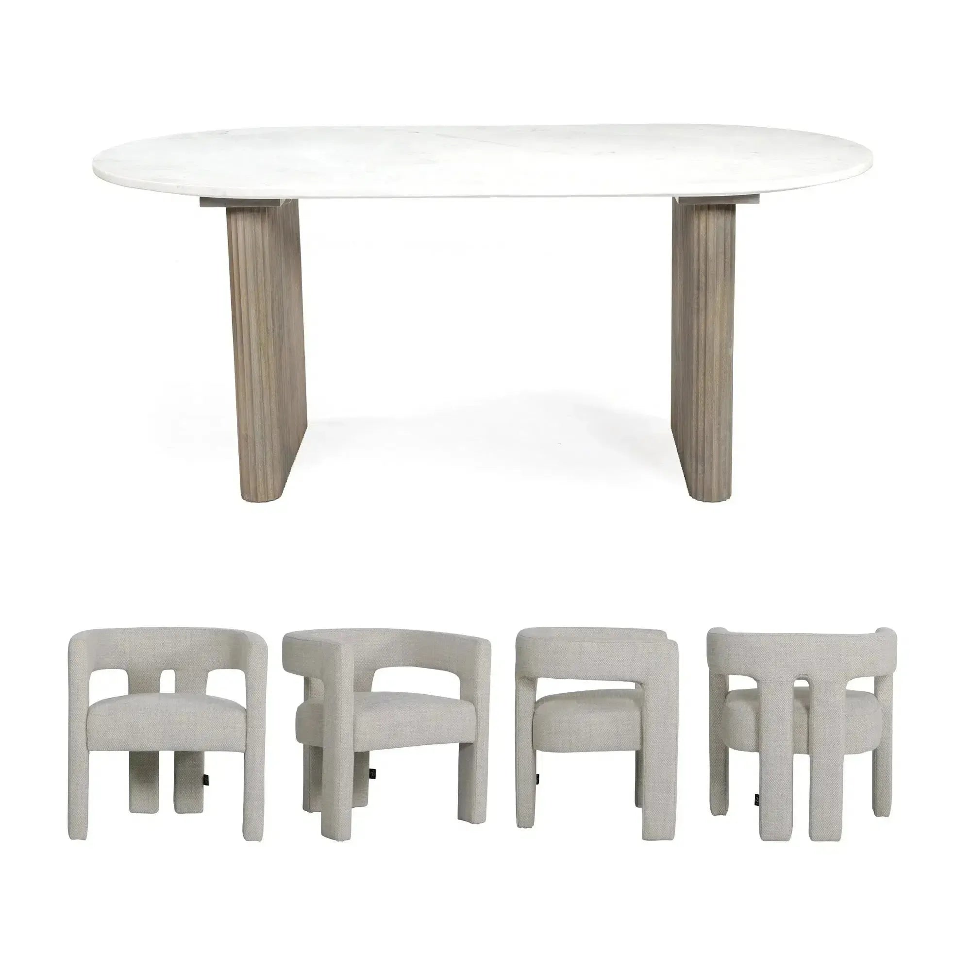 Bianca Dining Table and 4 Majestica Chairs