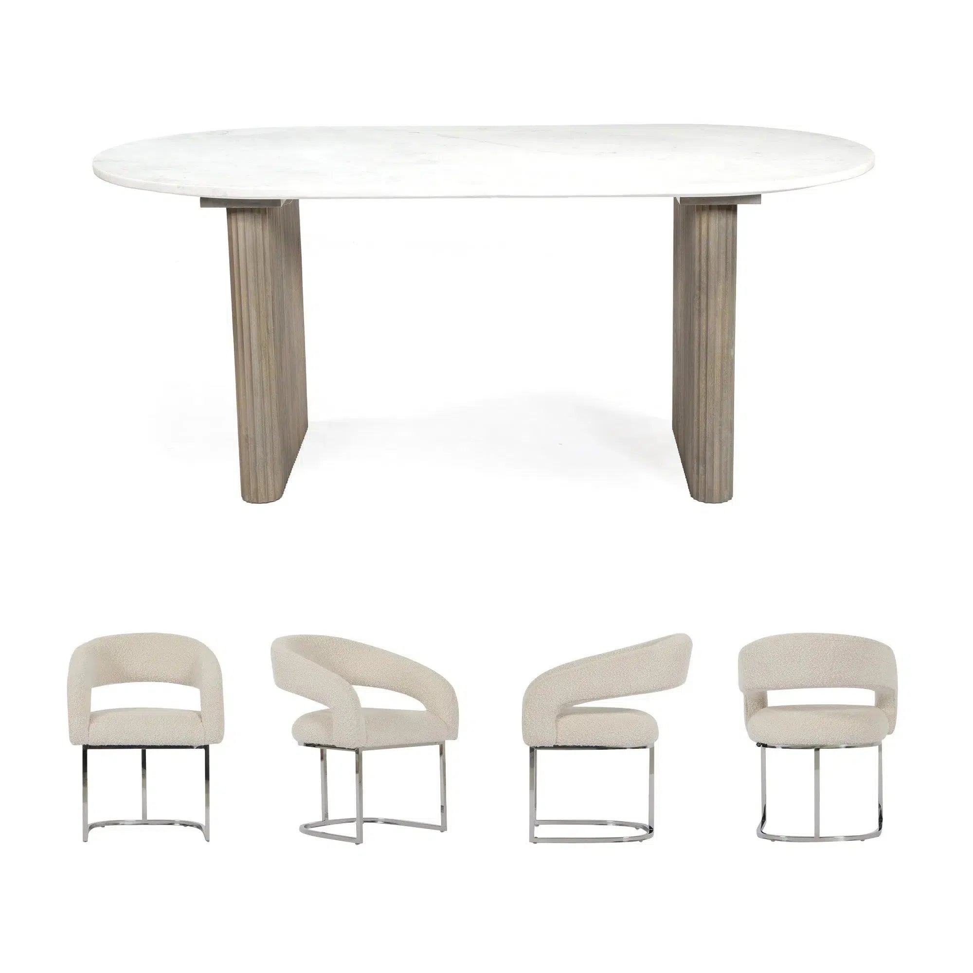 Bianca Oval Dining Table & Phoebe Dining Chair set