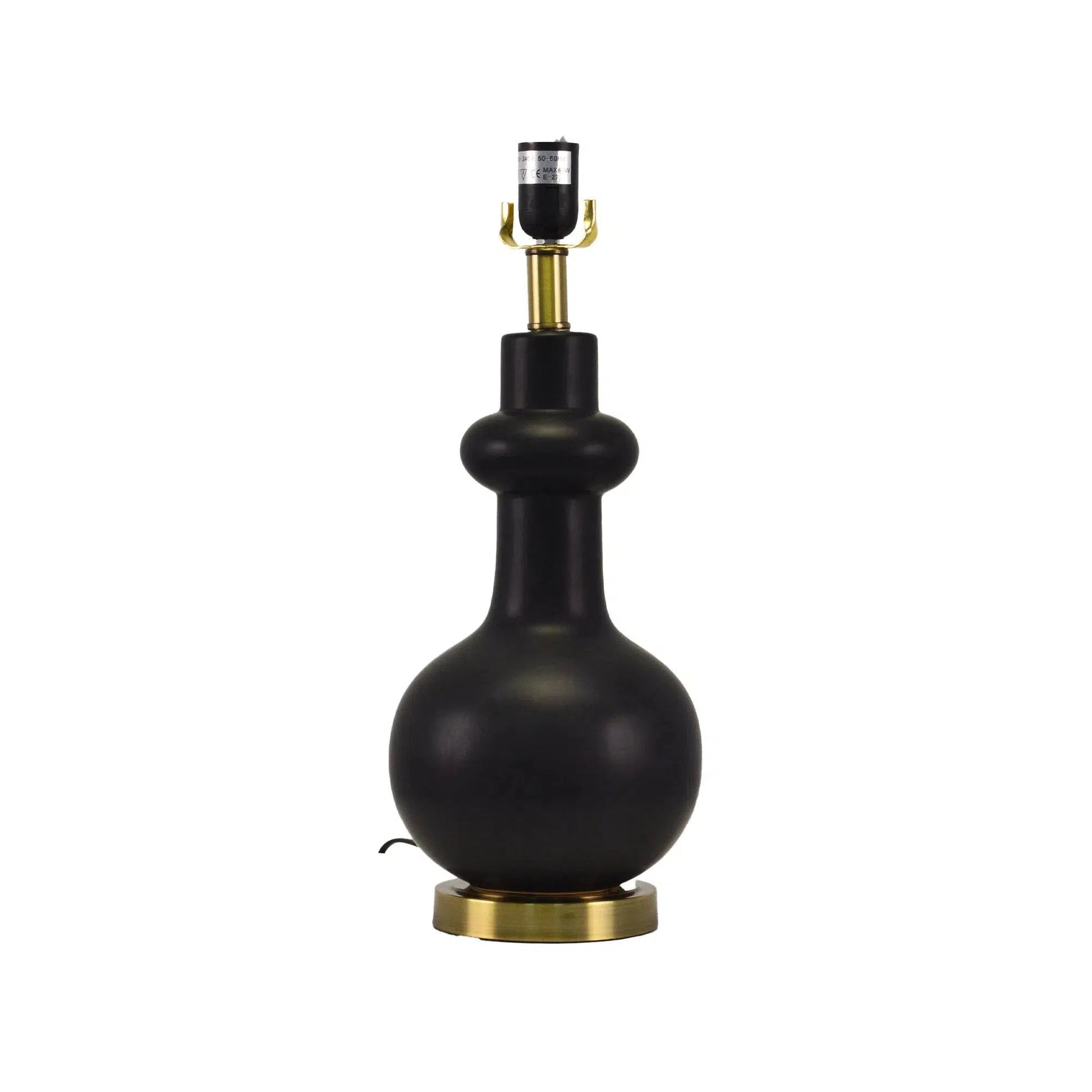 Black Ceramic Lamp with Black Linen Shade 2